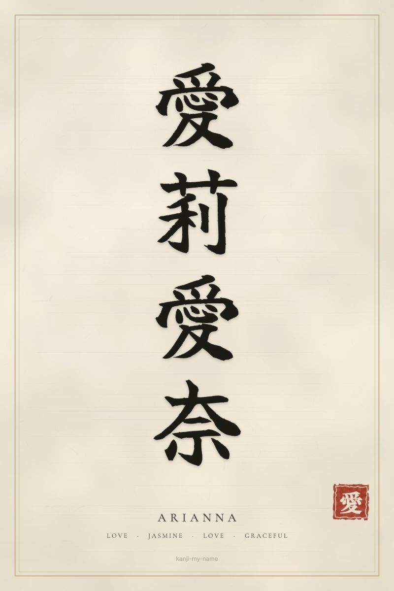 Arianna in kanji: 愛莉愛奈 — artistic ateji