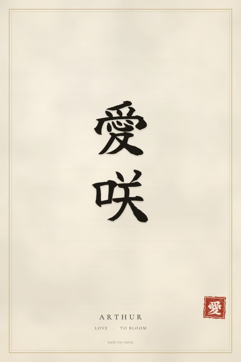 Arthur in kanji: 愛咲 — artistic ateji
