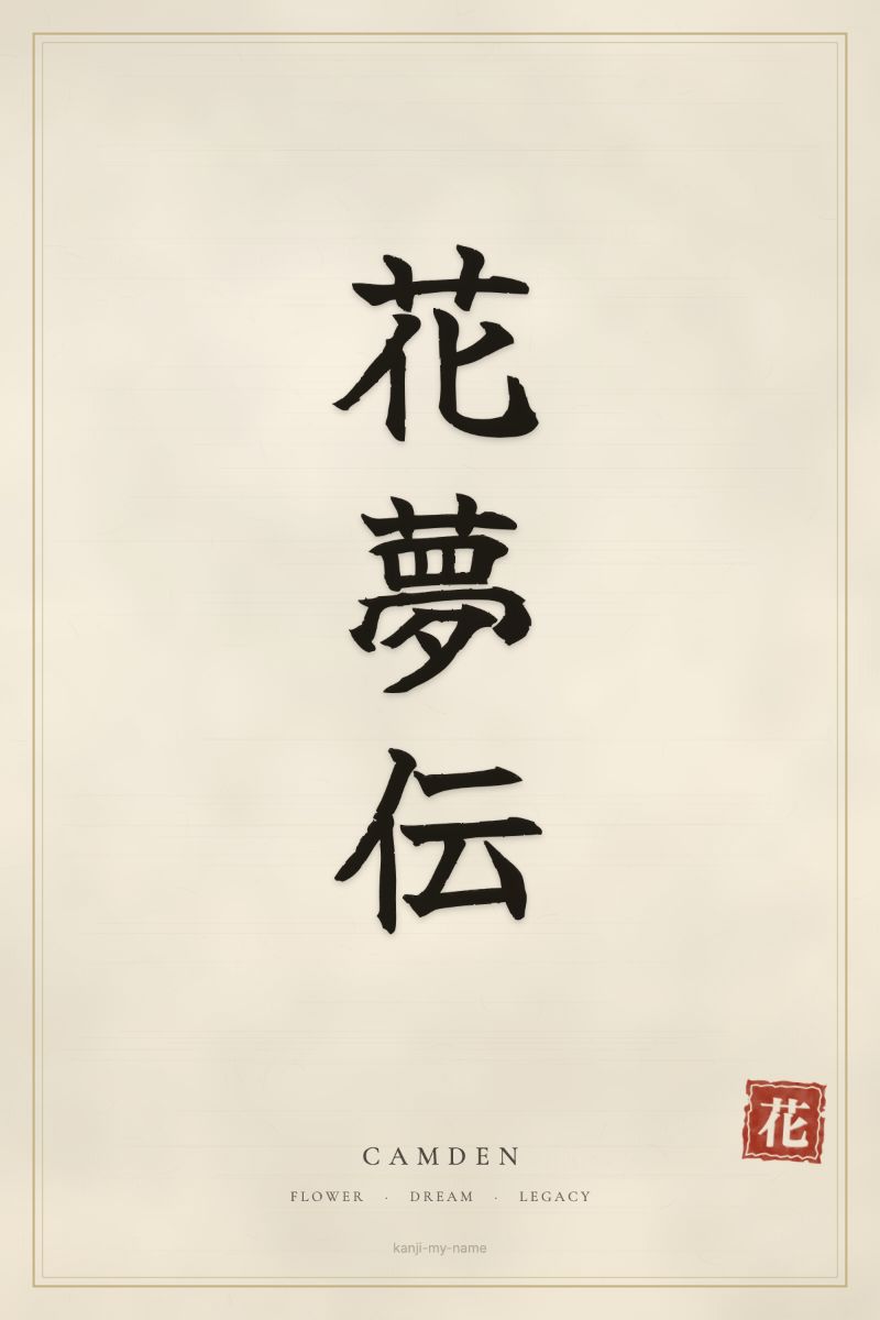 Camden in kanji: 花夢伝 — artistic ateji