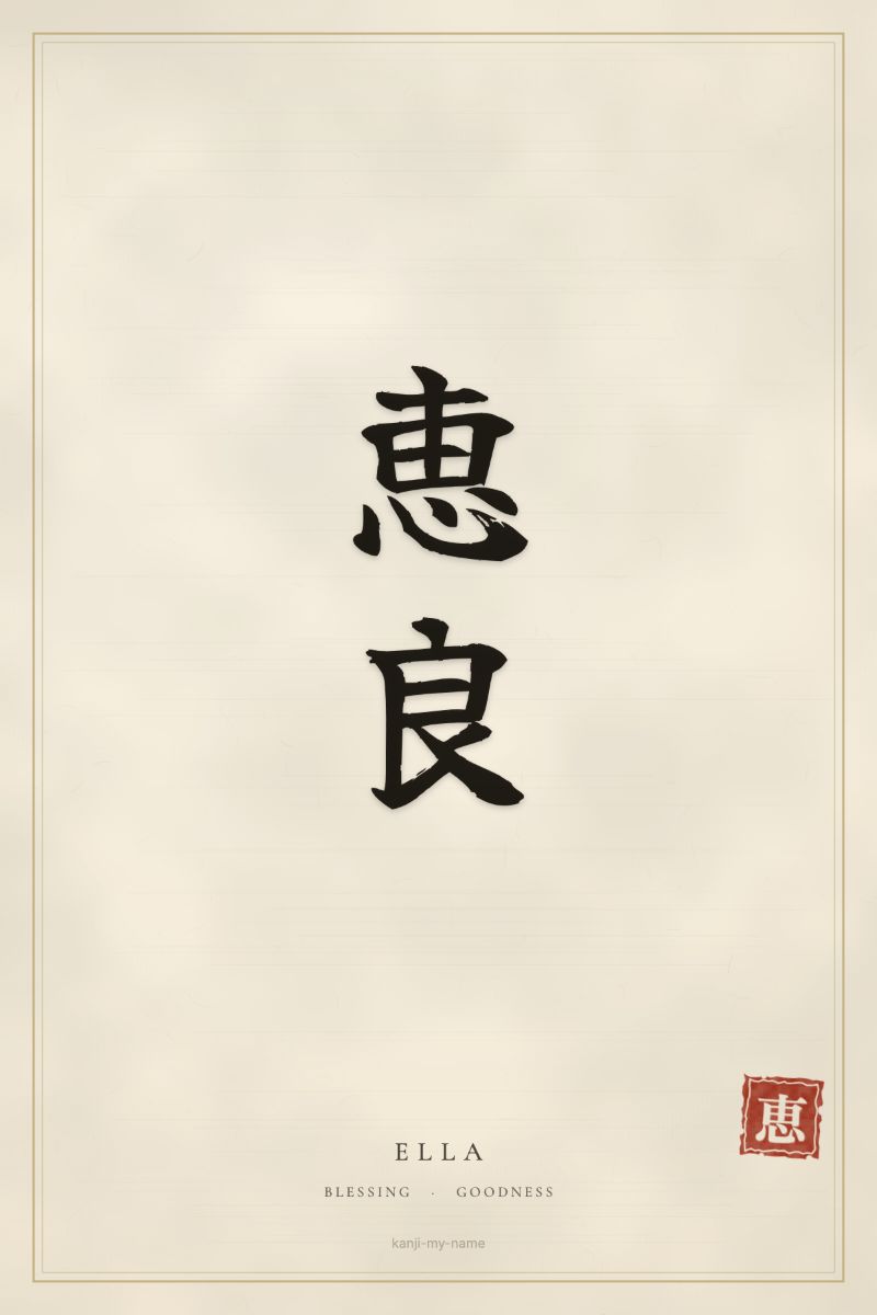 Ella in kanji: 恵良 — artistic ateji