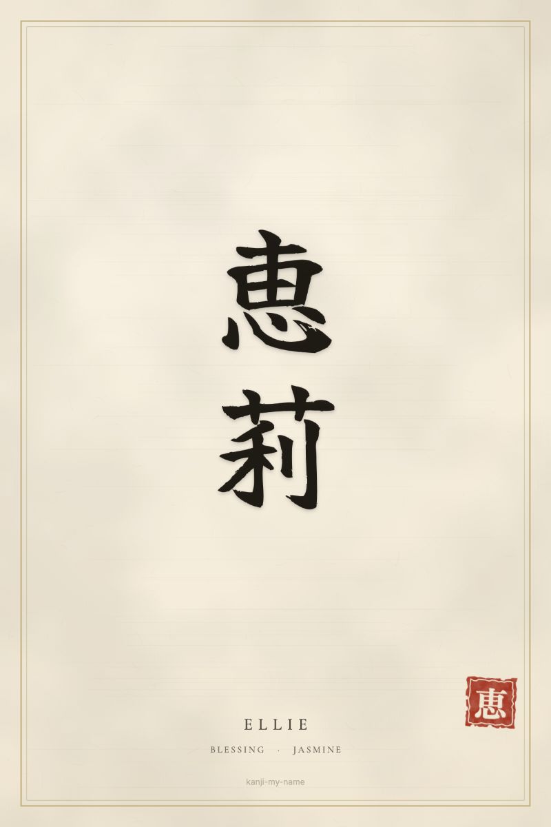 Ellie in kanji: 恵莉 — artistic ateji