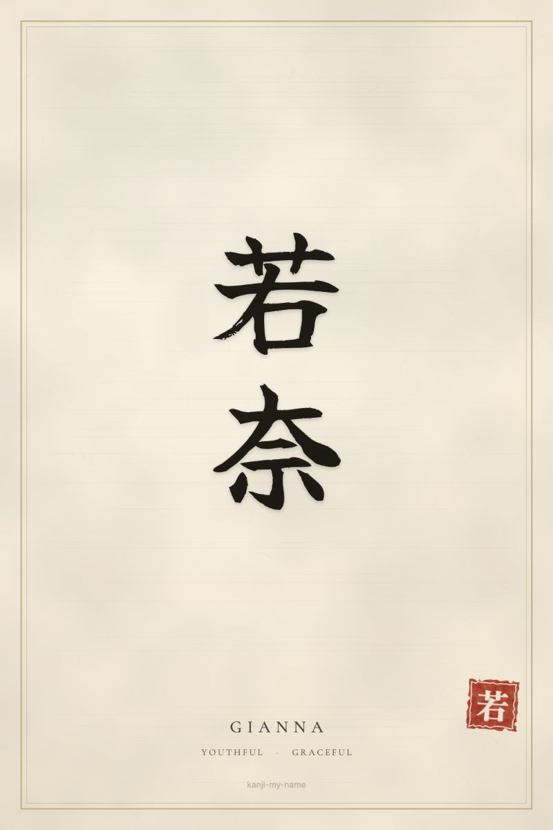 Gianna in kanji: 若奈 — artistic ateji