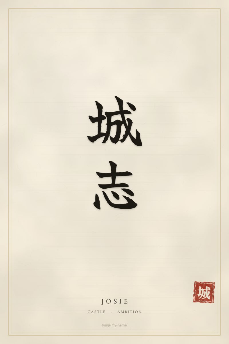 Josie in kanji: 城志 — artistic ateji