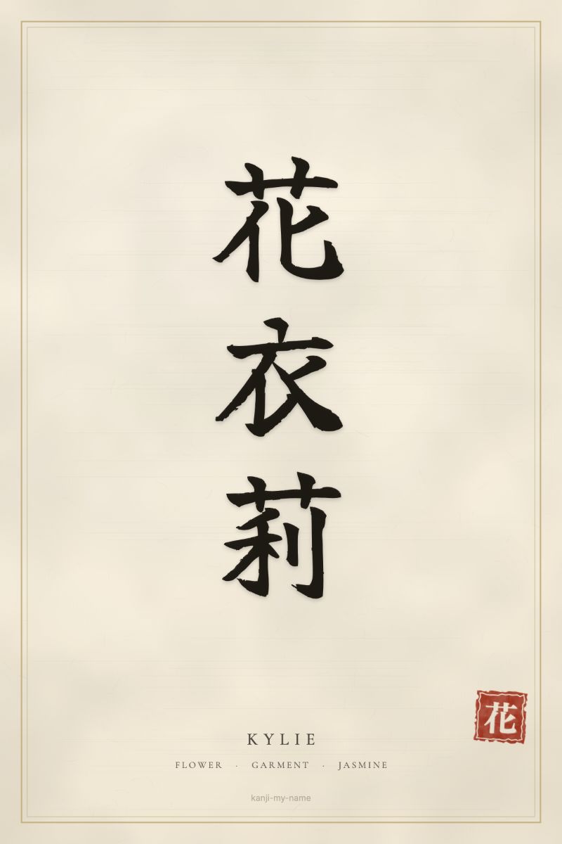 Kylie in kanji: 花衣莉 — artistic ateji