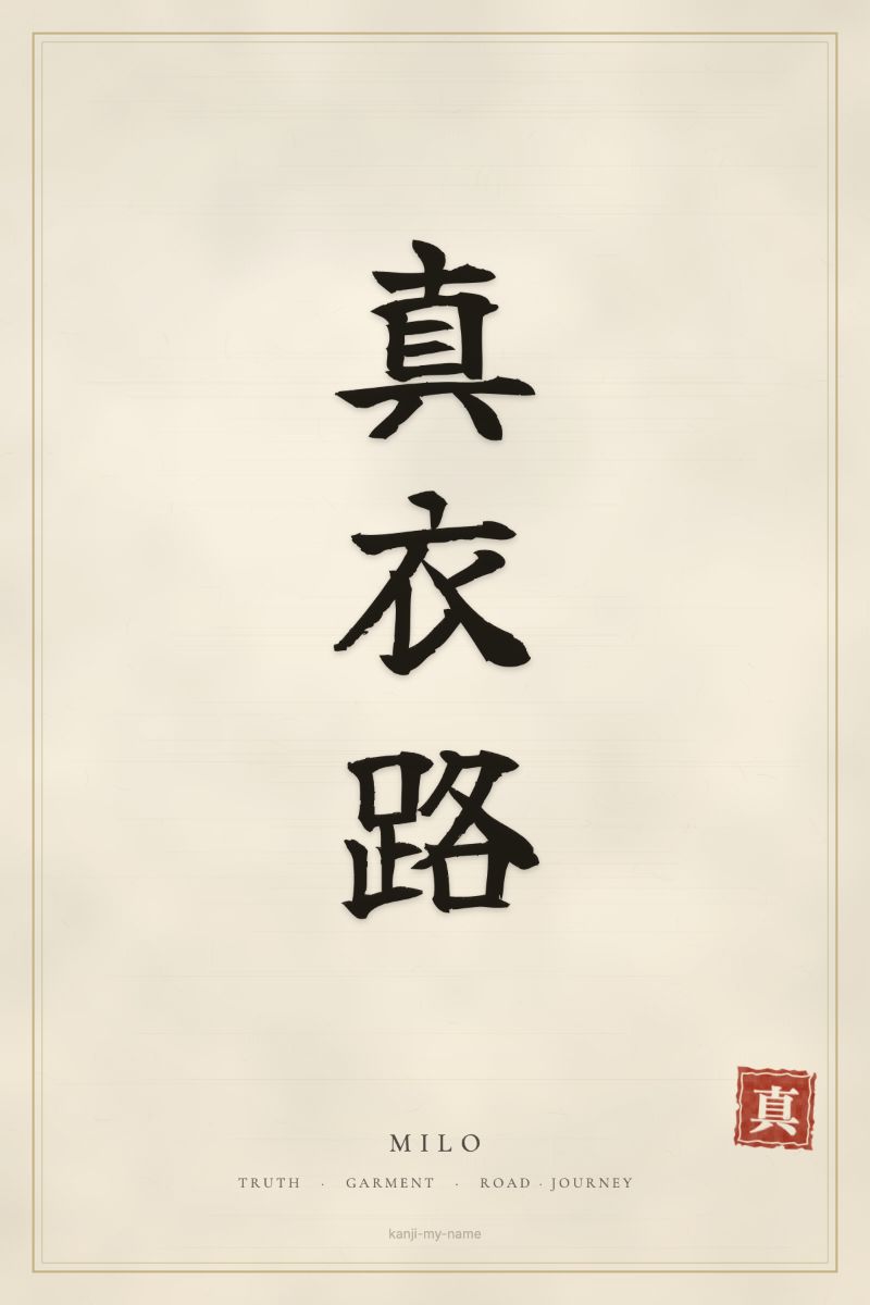 Milo in kanji: 真衣路 — artistic ateji