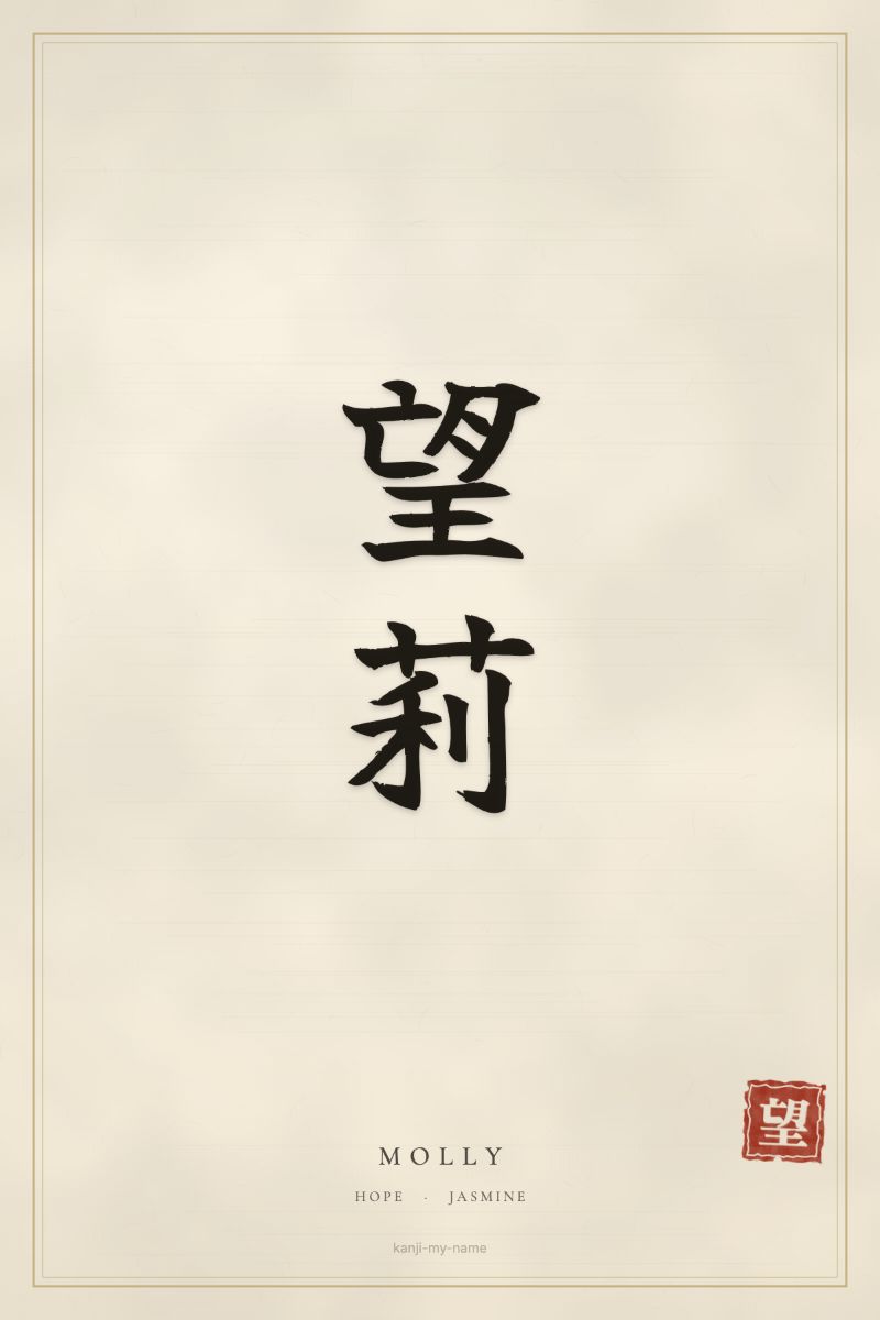 Molly in kanji: 望莉 — artistic ateji