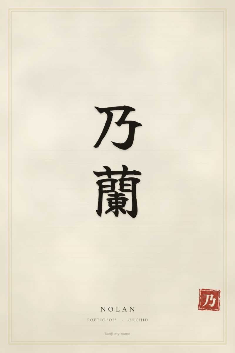 Nolan in kanji: 乃蘭 — artistic ateji