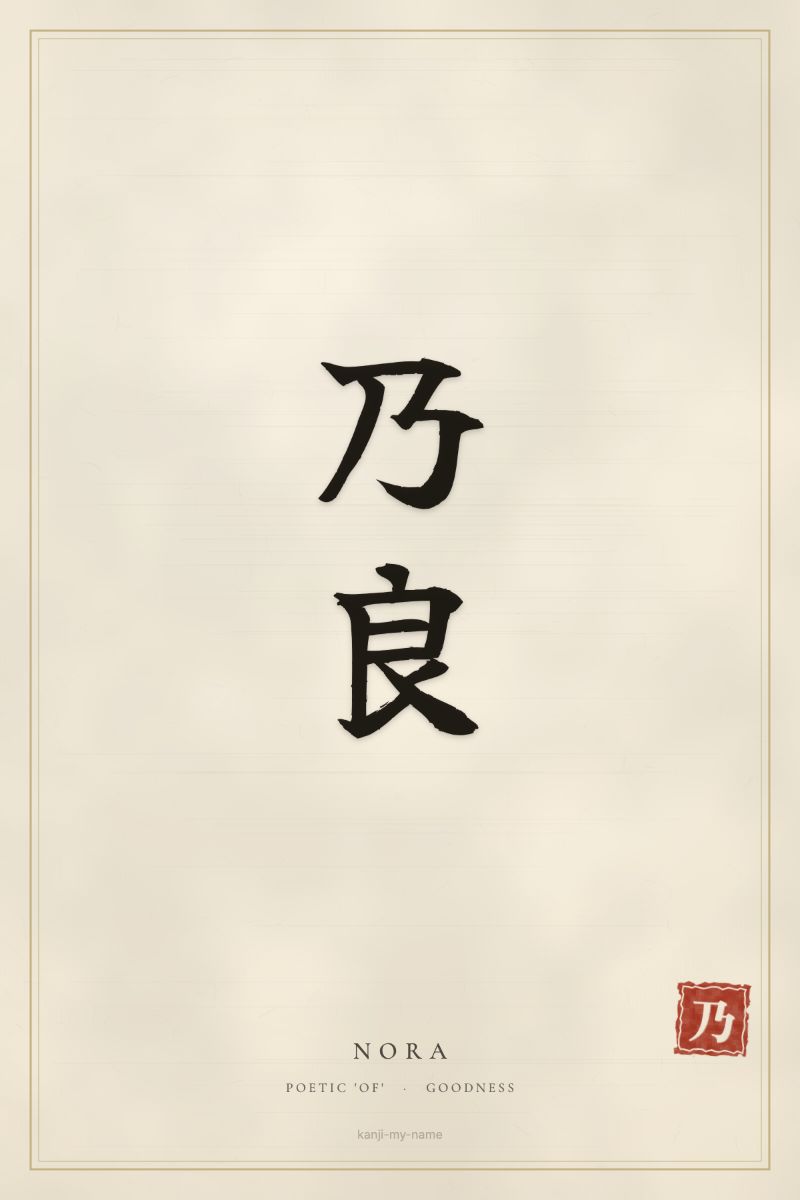 Nora in kanji: 乃良 — artistic ateji