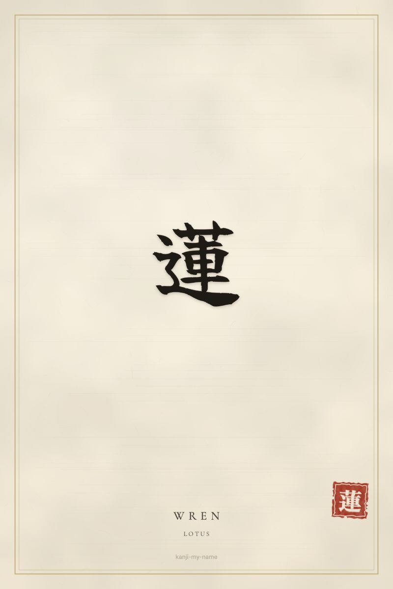 Wren in kanji: 蓮 — artistic ateji